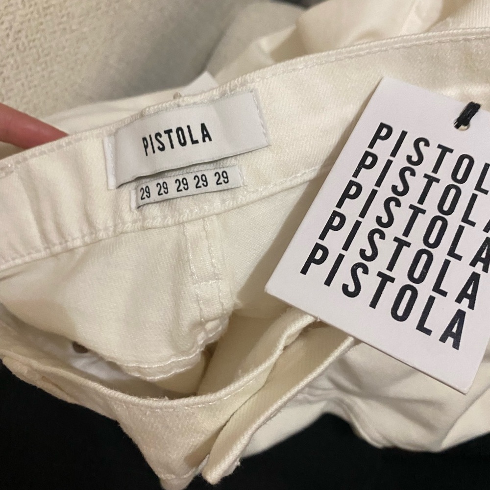 Pistola Presley High Rise Relaxed Roller in Eternal Destructed White Jeans 29 - Picture 3 of 4